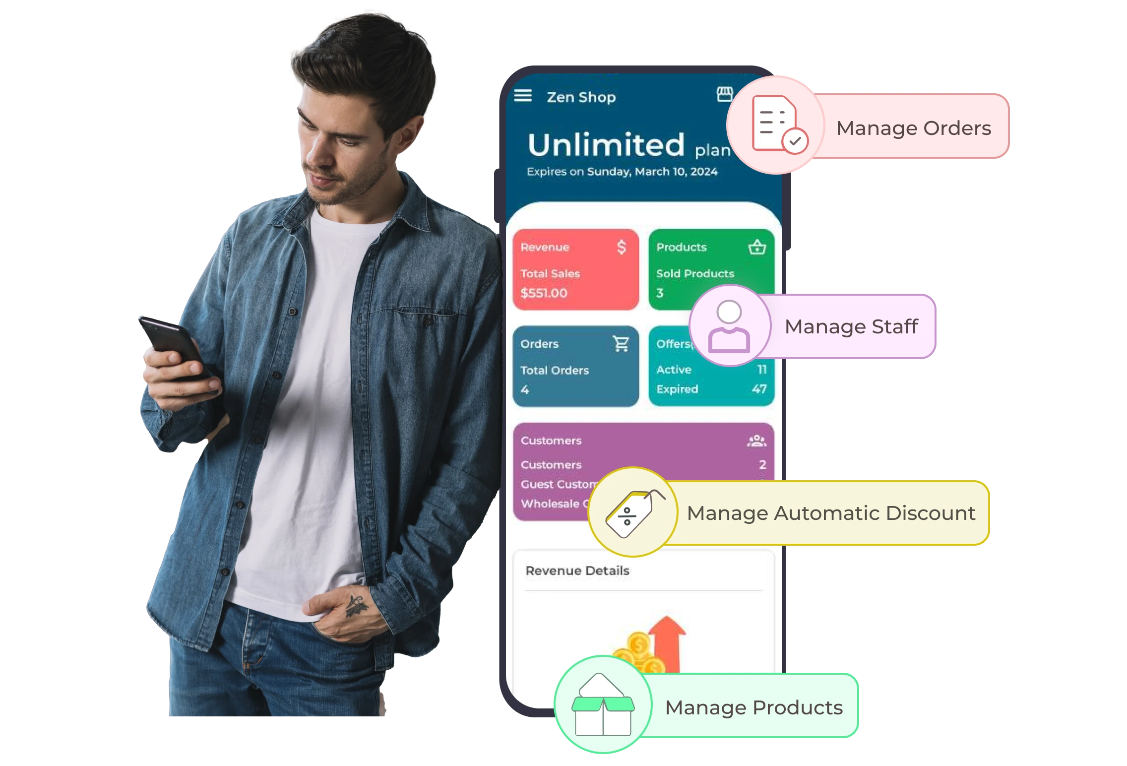 Manage it all from the ZenBasket mobile app